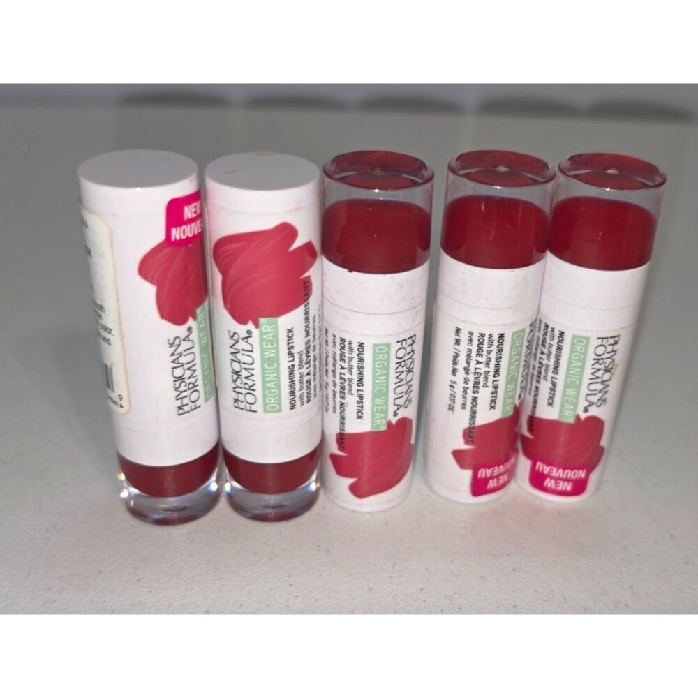 Lot of 5 Physicians Formula Organic Wear Nourishing Lipstick NEW Gold Berry